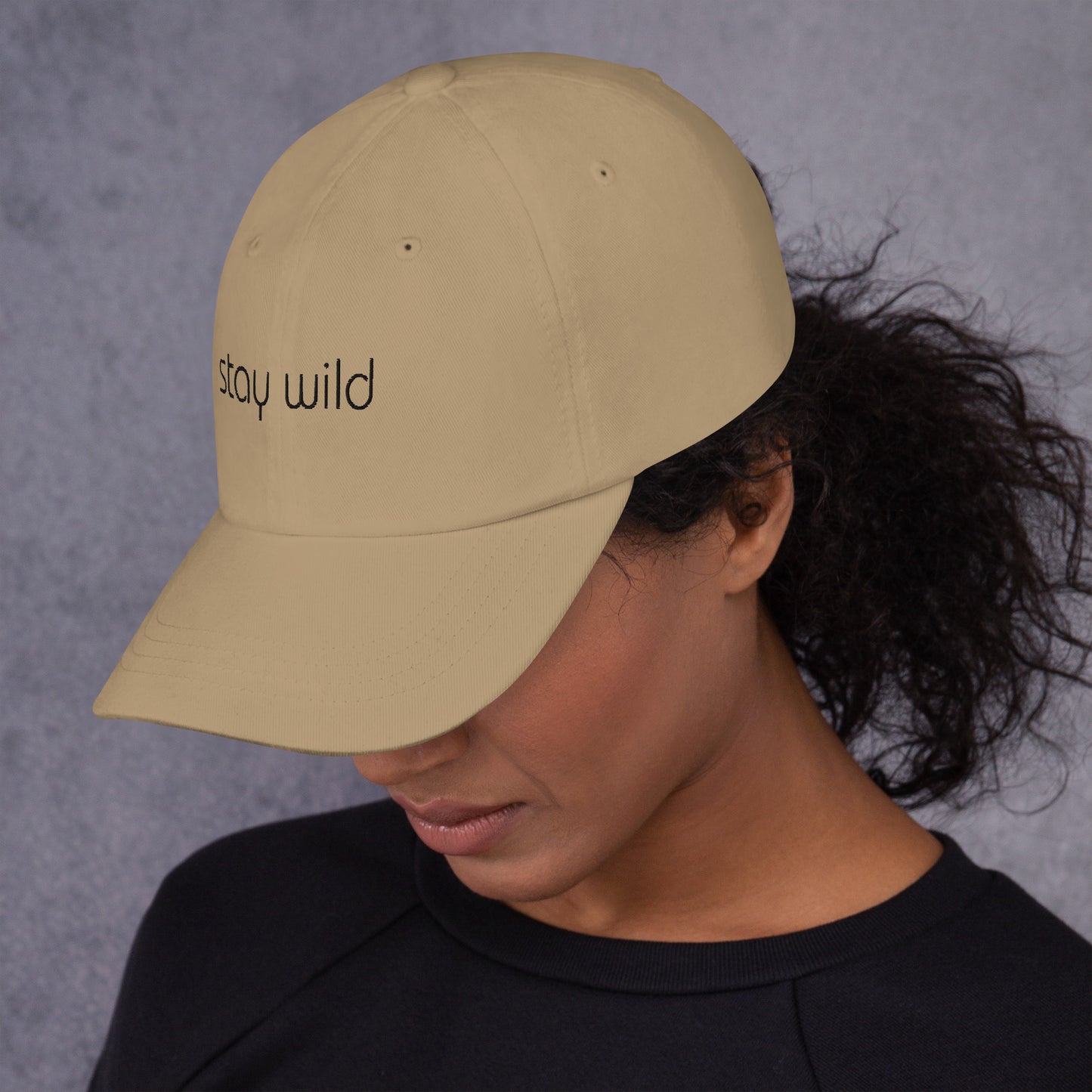 stay wild embroidered dad hat, fun dad hat