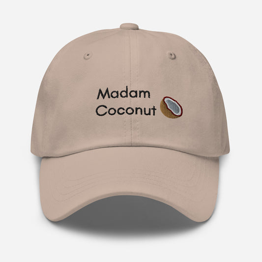 madam coconut embroidered hat, coconut tree hat