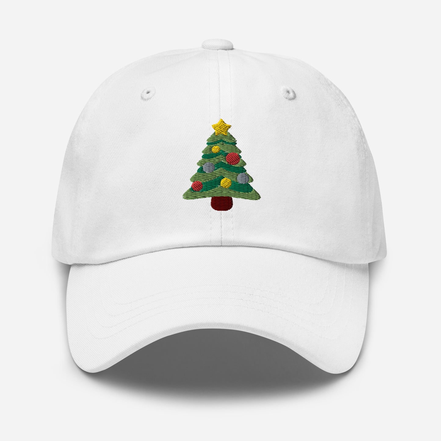 Embroidered Christmas tree dad hat