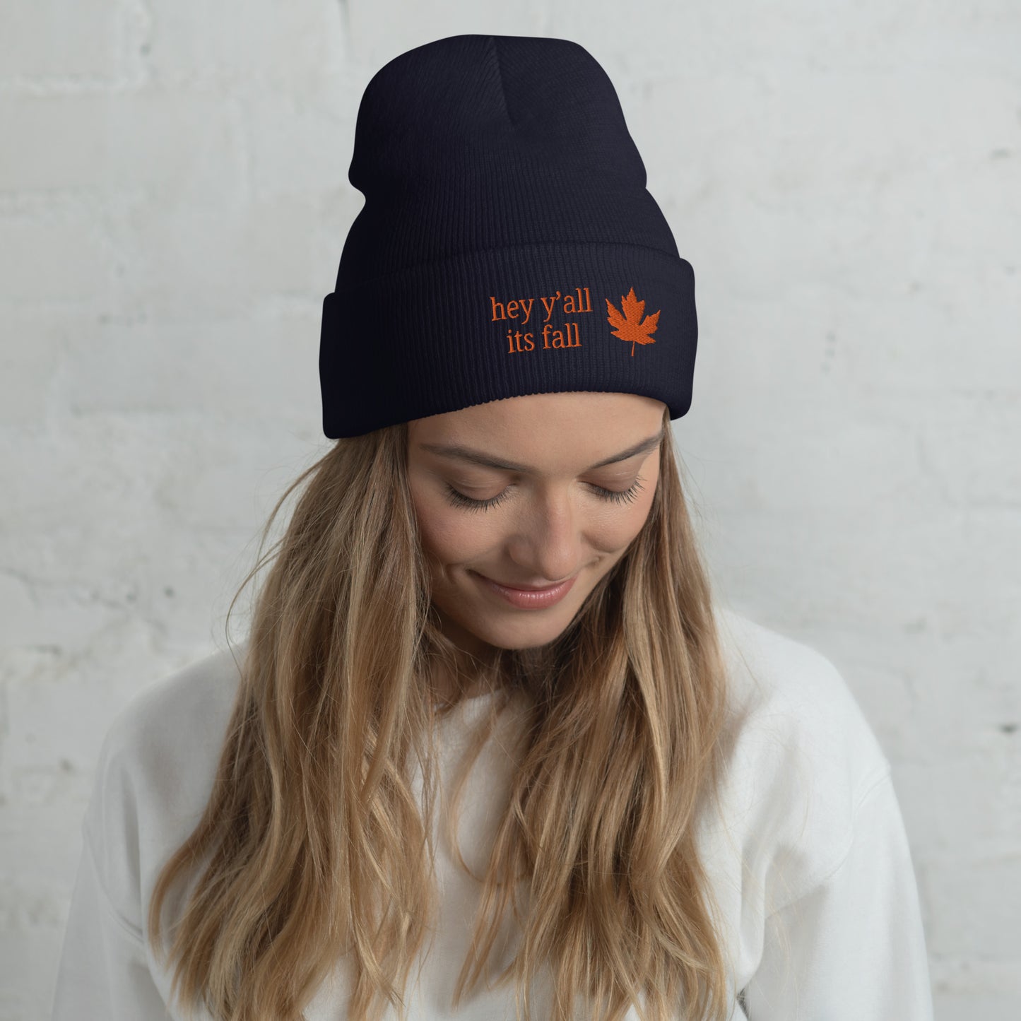 fall cuffed beanie, hey yall its fall beanie, fall gifts