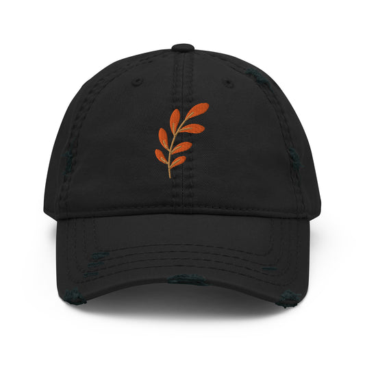 fall leaf hat, distressed fall hat, gift for autumn lovers