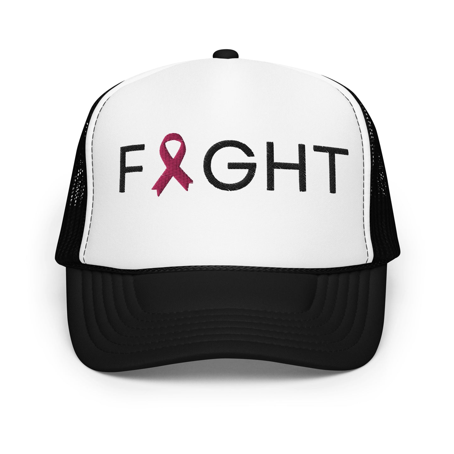 breast cancer trucker hat, fight breast cancer hat, breast cancer pink ribbon hat