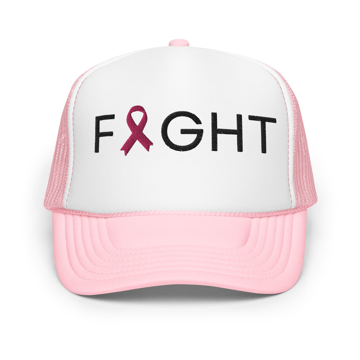 breast cancer trucker hat, fight breast cancer hat, breast cancer pink ribbon hat