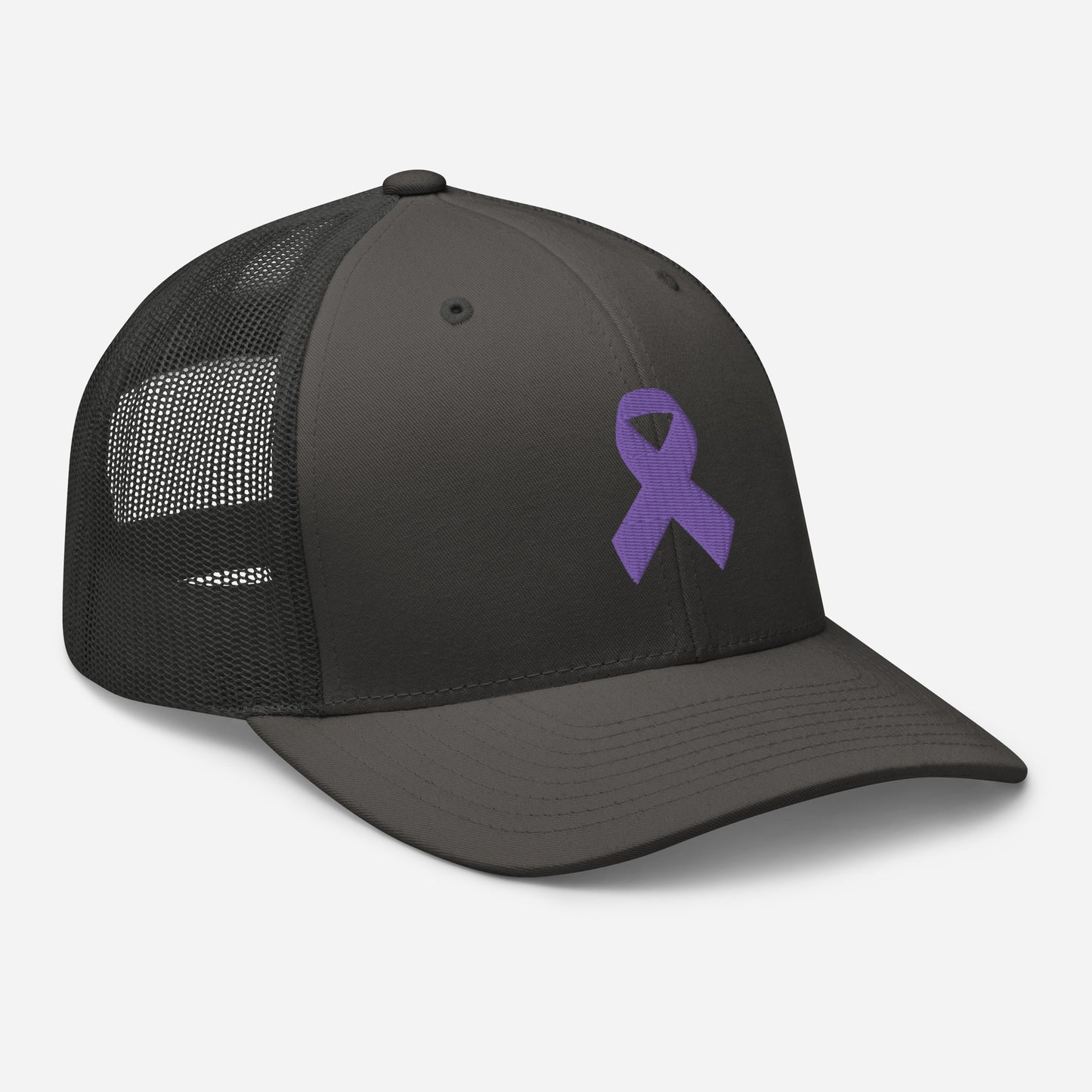 pancreatic cancer hat purple ribbon trucker hat