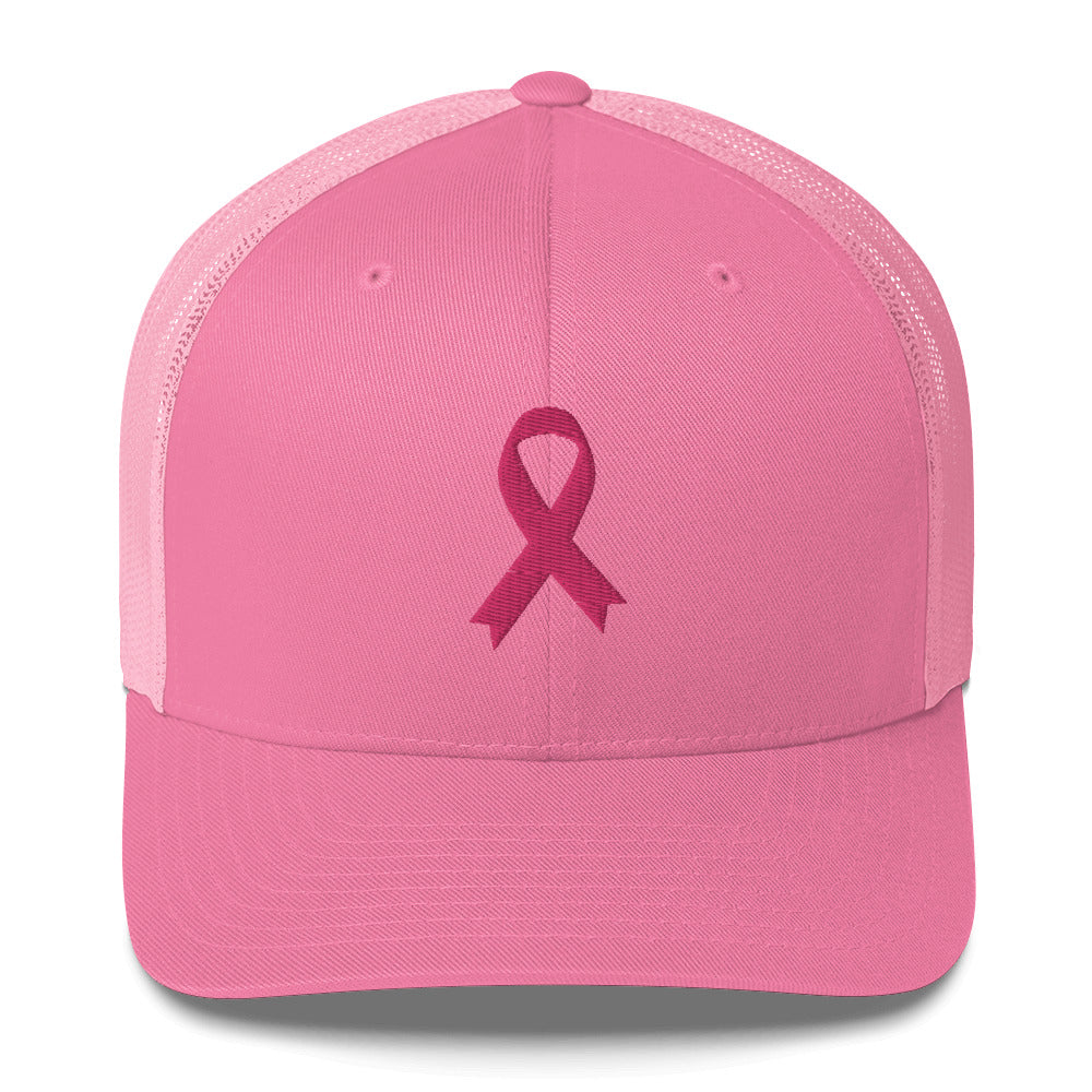 Embroidered breast cancer survivor trucker hat, breast cancer awareness hat