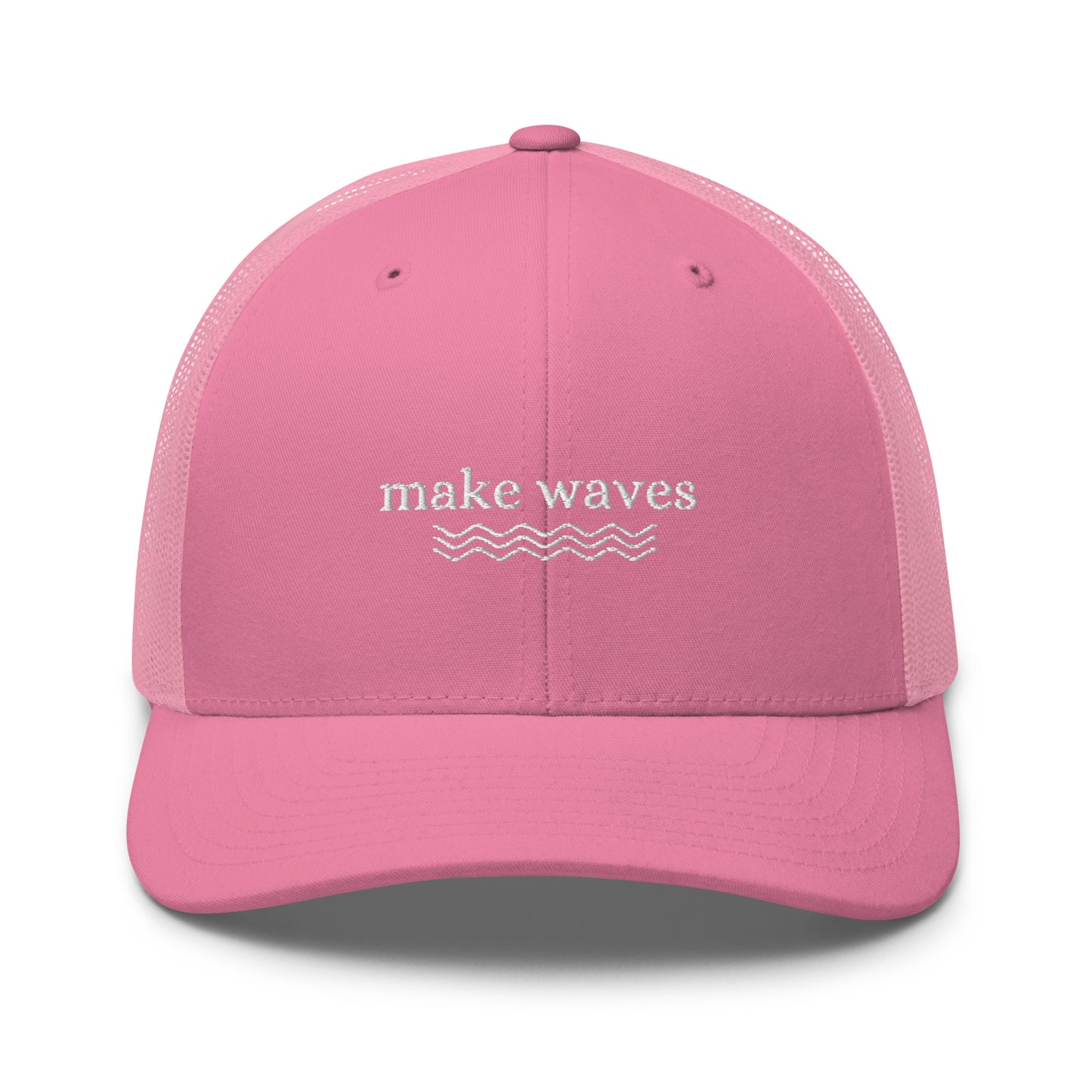 make waves trucker hat, embroidered trucker hat