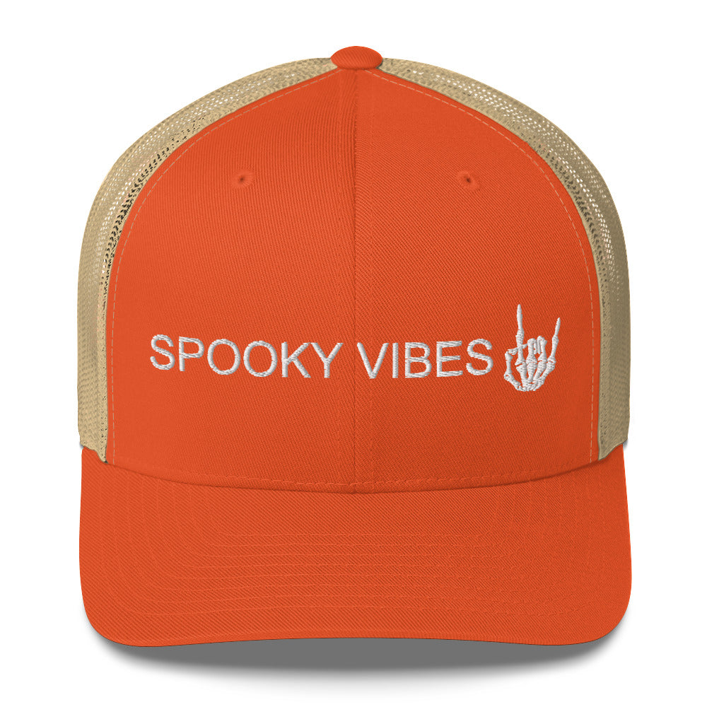 spooky trucker hat, spooky embroidered hat