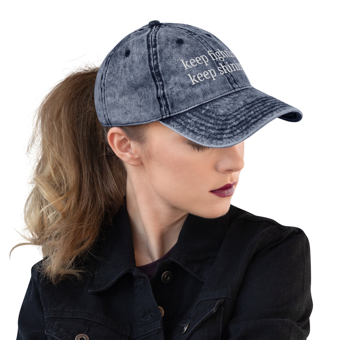 Keep Fighting, Keep Shining Vintage Cotton Twill Hat