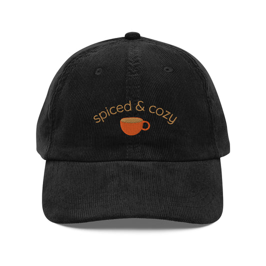 cute fall hat, spiced and cozy corduroy hat, pumpkin spice hat